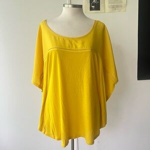 Yellow batwing sleeve blouse